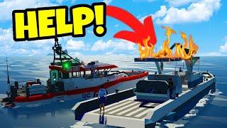 Massive Boat Fire Rescue Mission!  Stormworks Coast Guard