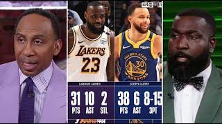 Stephen A. & Perkins react to LeBron's 31 Pts, Austin's triple-double help Lakers beat Warriors