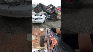 Running over a car at Badlands bash 2023 #rockstargarage #badbash #yukongearandaxle #4x4 #offroad
