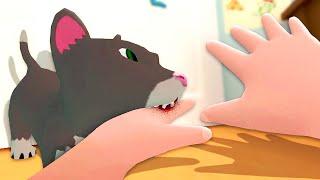 Cat Tries to EAT Baby - Baby Hands VR