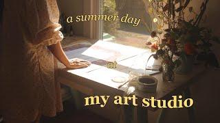 a summer day in my art studio ~ packing orders | visiting farms