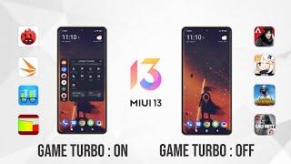 Can Game Turbo Improve Game Performance?  MIUI 13.0.4 GAME TURBO: ON vs GAME TURBO: OFF