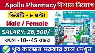 Apollo medicine packing | Apollo medicine pharmacy job | Kolkata job vacancy 2025