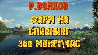 Русская Рыбалка 4. Р.Волхов - "Фарм на спиннинг 300монет\час" Судак\Лосось\Жерех