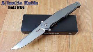 RUIKE M108 TITANIUM GRAY FRAMELOCK FOLDING KNIFE W/ BETA PLUS M108TZ