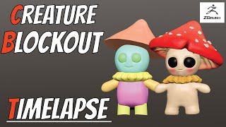 ZBrush Cute Creature Blockout (TIME LAPSE) #shorts