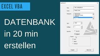 EXCEL VBA Datenbank erstellen / UserForm Grundlagen: Beispiel einer einfachen Datenbank