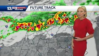Strong line of storms moving in this afternoon