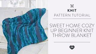 Sweet Home Cozy Up Beginner Knit Throw Blanket