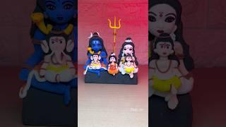 Shiv Parivar idols  Diy Shiv Parvati with Ganpati idols  #shorts #clayart #shivparivar #art