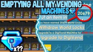 EMPTYING MY VENDING MACHINES (I SOLD ALL MY ITEMS) IN GROWTOPIA...