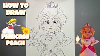 How To Draw Fire Flower Princess Peach | The Mario Movie | Step-By-Step #drawing