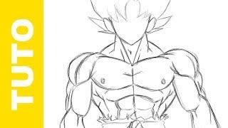 How to Draw the Body of GOKU DBZ - The MUSCLES