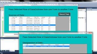 C# Pass Records Selected Row from one Form to another Form DataGridview in .net