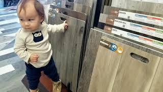 Baby Judah sells flooring! #bringyokidstowork