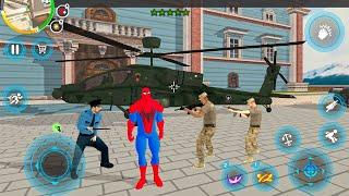 Spider Rope Hero Gangster Crime - Army Helicopter at Vegas City - Android Gameplay