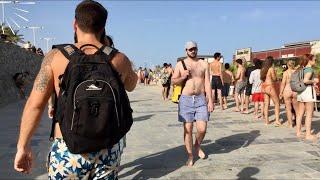 Hot Walk to Platja de Bogatell in May 2022: Barcelona Beach Walk at 33 °C