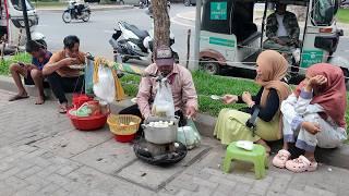 Cambodian and Vietnamese Vendors Selling Food for the Patient Next to Hospital