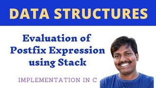 Evaluation of Postfix Expression using Stack|| Program in C || DATA STRUCTURES