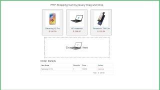 Ajax Jquery Drag and Drop Shopping Cart using PHP Mysql