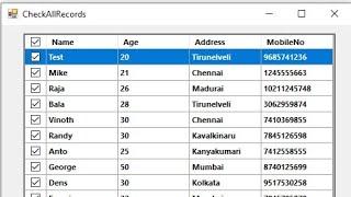 How to Select/Unselect all the Records with Checkbox in Datagridview- VB.net