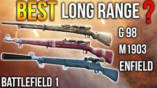 BATTLEFIELD 1 *BEST* LONG RANGE SNIPER? Enfield VS M1903 VS Gewehr 98 Sniper Rifle gameplay BF1