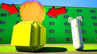 THE MOST POWERFUL NUCLEAR BOMB DESTROYED LEGO CITY BRICK RIGS ! - LEGO EXPERIMENT IN BRICK RIGS