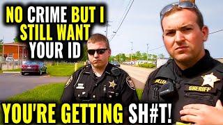 Chubby Karen & Idiot Cops Get OWNED With Ease! YOU'RE SUSPICIOUS! ID Refusal *First Amendment Audit*