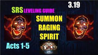 Leveling Guide Summon Raging Spirit Summoner Necromancer Act 1-5 for 3.19 Kalandra League - 1076