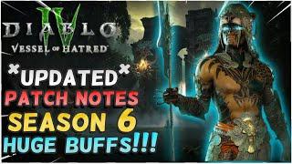 Diablo 4 HUGE PATCH Notes Update from the Devs Vessel of Hatred!