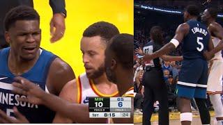 Draymond Green GETS IN Anthony Edwards face after FIGHT with Kuminga after HE PUSHED HIM!