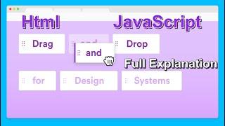 Drag and Drop using Html Css and Javascript