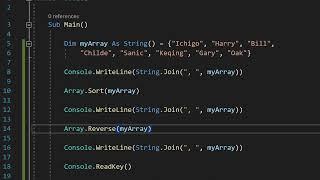 Visual Basic - Sort Arrays In Ascending and Descending Order