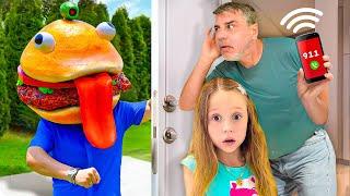 Nastya and dad VS garbage. Children's stories