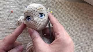 Как вязать ушки для Куклы легко и просто Оформление Лица How to knit ears for a doll easy and simple