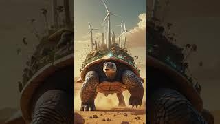 Giant Turtle City Crawls Across the Desert  | AI Fantasy World #ai #amazing #shorts #viralshorts