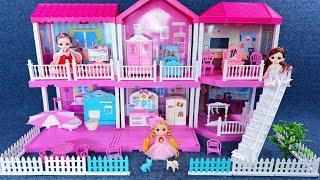 6 Minutes Satisfying with Unboxing Princess Villa Playset，Happy Family Toys ASMR | Review Toys