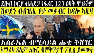 ዓለምና ከመይ ሓዲራ?   ሽወደን ኮርያ ሩስያ ዩክረይን ኢትዮጵያ እስራኤል