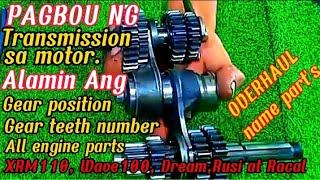 Paano Magbuo ng Transmission sa Motor--XRM 110 Wave 100 Rusi,Racal.All Engine name part's.