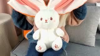 Reversible Strawberry Carrot Bunny Plush Toys Rabbit Easter Gifts