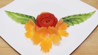 Lovely Vegetable Carving Garnish - Art In Vegetable Carving Designs