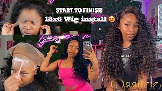 START TO FINISH MELTED 13x6 DEEP WAVE HD LACE FRONTAL WIG INSTALL Ft. Ossilee Hair