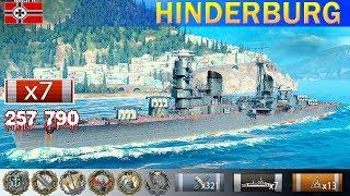  Бой на Крейсере "Hindenburg" X уровень Германия | [ WoWS ] World of WarShips REPLAY