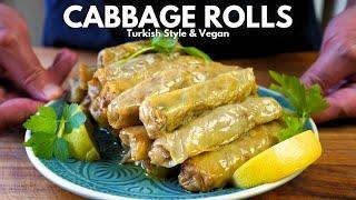 Melt in the Mouth Turkish Cabbage Rolls (Vegan), Zeytinyagli Lahana Sarma