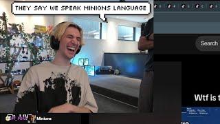 xQc & Nick Die Laughing at Chat saying they Speak "Minions Language"