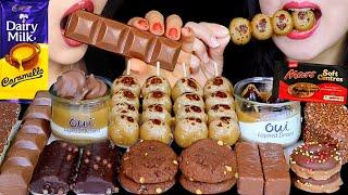 ASMR CARAMEL CHEESECAKE, ROASTED DANGO, CADBURY CARAMELLO, MARS COOKIES, DONUT, KINDER, BROWNIE 먹방