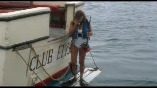 Scuba Woman Explores Sunken Wreck 1980s