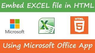 Embed Excel Viewer On Webpage (HTML) Using Microsoft Web Office App