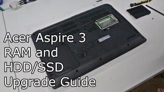 Acer Aspire 3 A315-41G RAM and HDD/SSD Upgrade guide