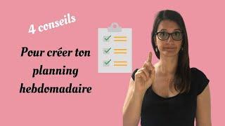 Tableau planning hebdomadaire | 4 CONSEILS POUR GÉRER SA SEMAINE